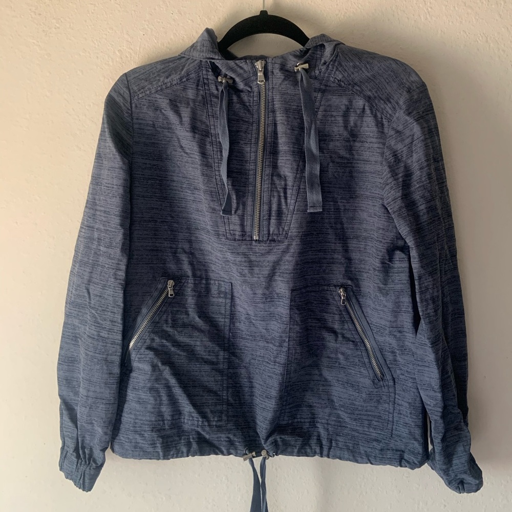 Lou & Grey Space Dye Stone Blue Pullover Hoodie Size XS